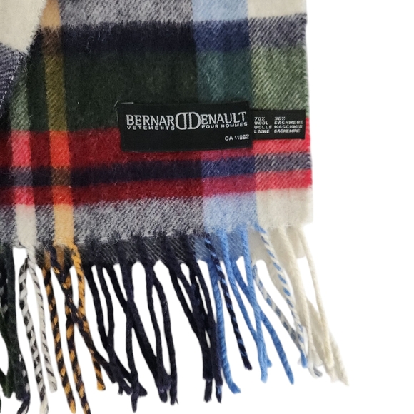 BERNARD DENAULT Plaid Wool cashmere blend Scarf - one size - Picture 4 of 7